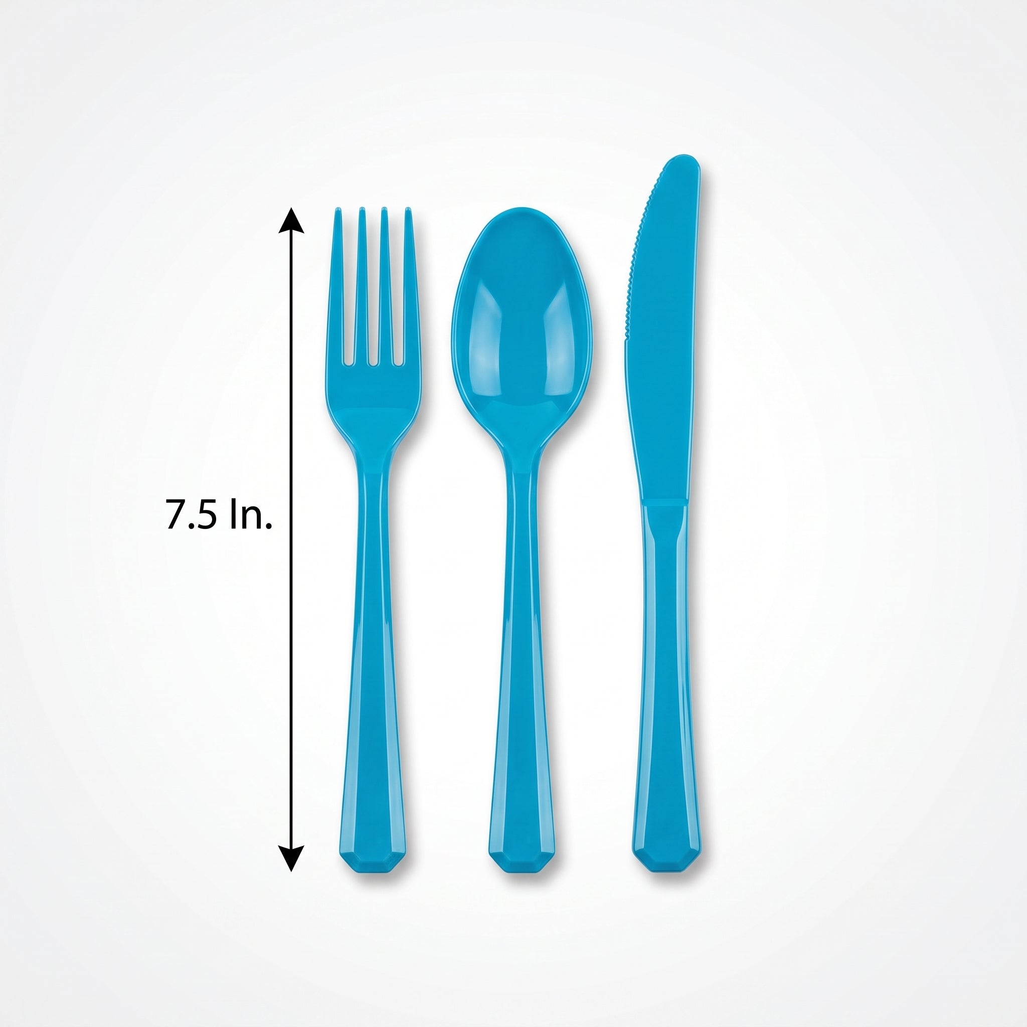 Caribbean Blue Assorted Plastic Cutlery Set - 7.5 in. - 24 Pack