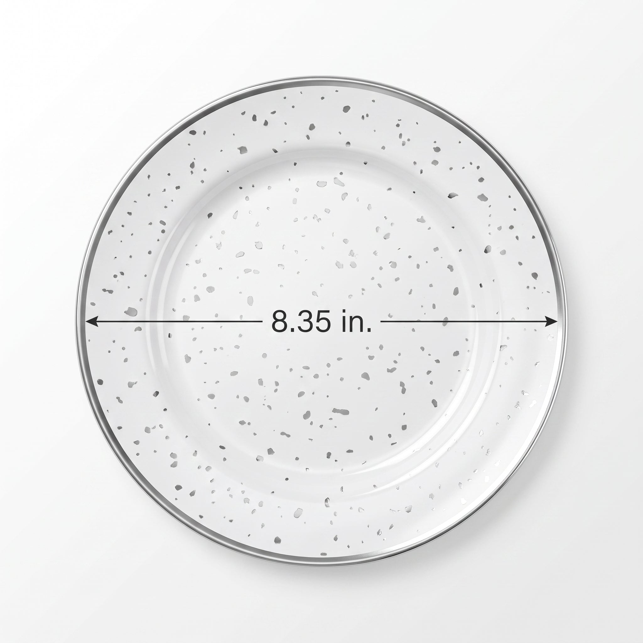 Elegant Silver Melamine Lunch Plate - 8.35"
