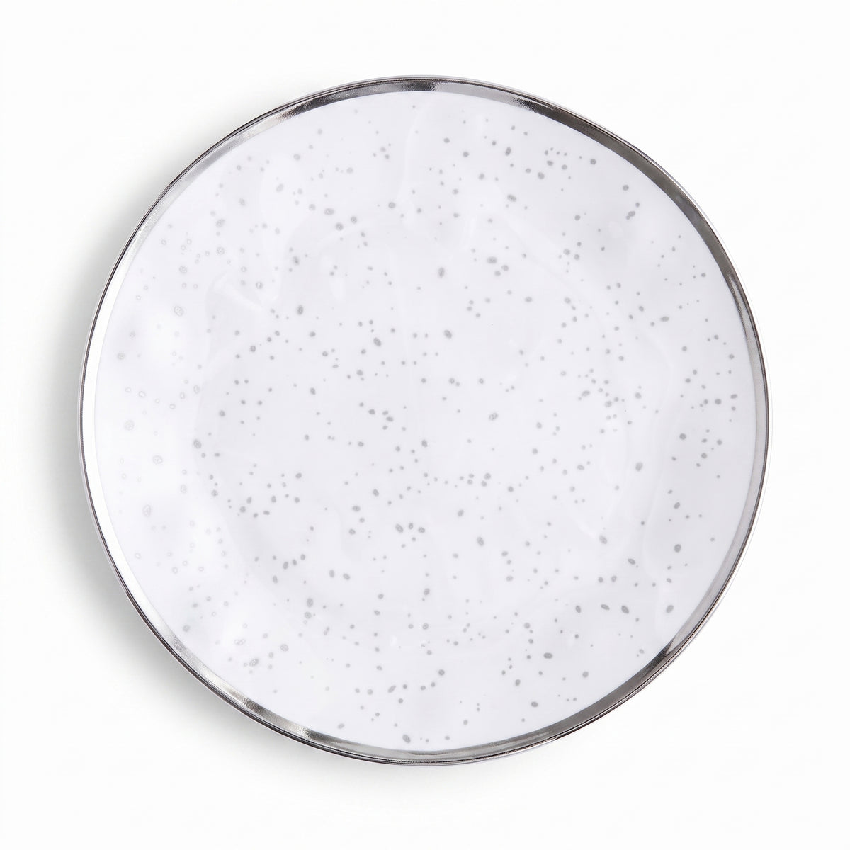 Elegant Silver Trim Melamine Dinner Plate - 10.5"