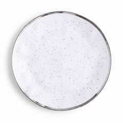 Elegant Silver Trim Melamine Dinner Plate - 10.5"