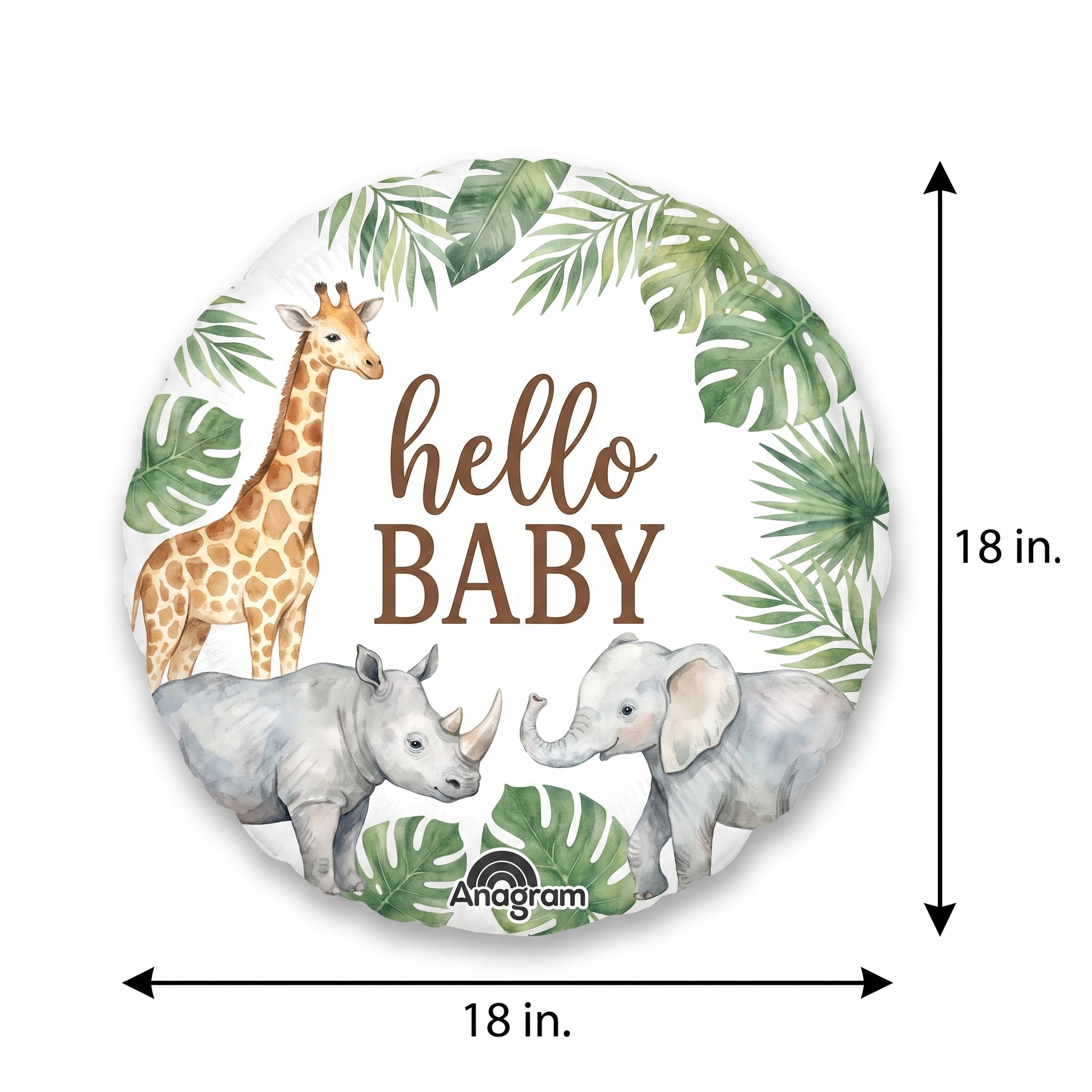 Soft Jungle Baby Shower Foil Balloon