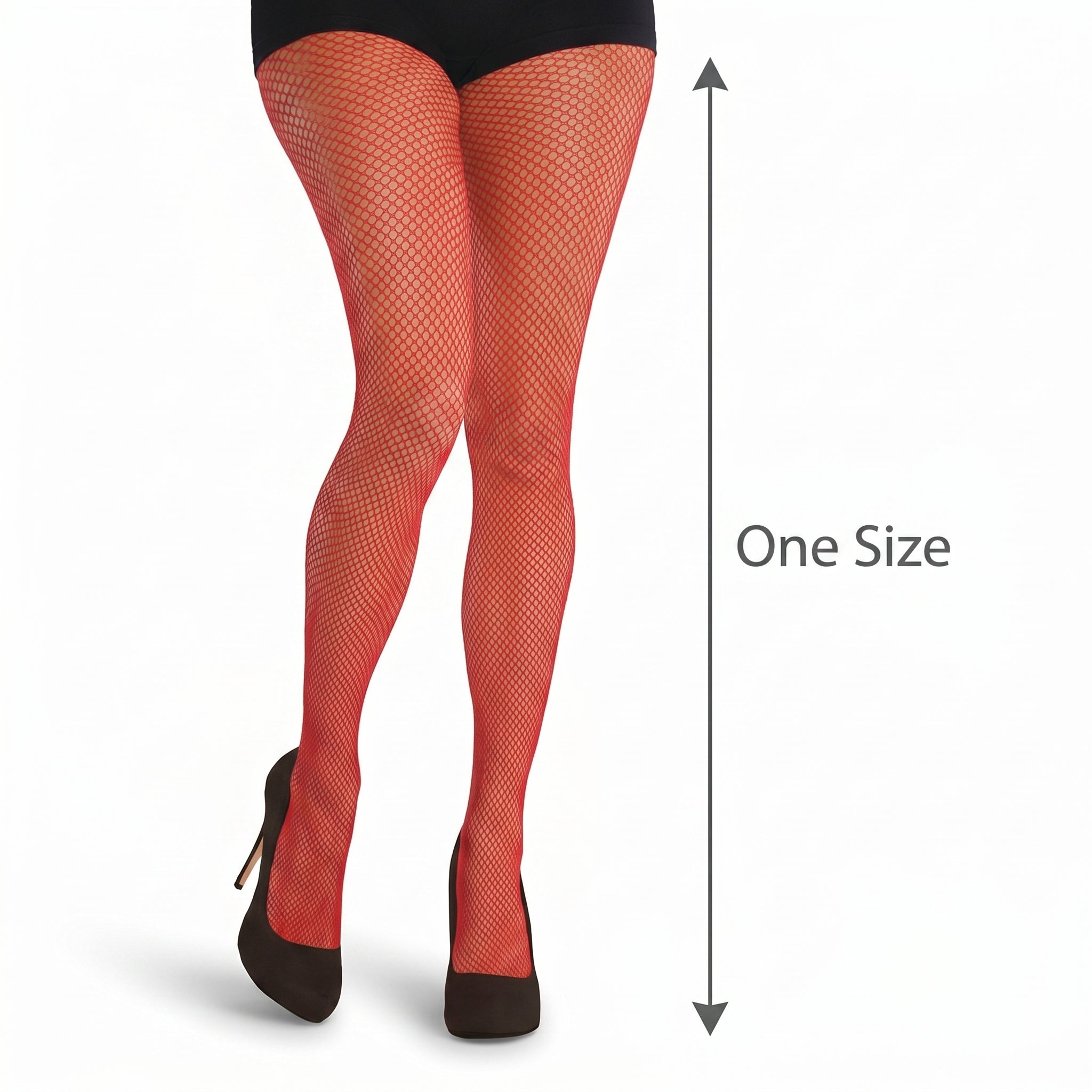 Red Fishnet Stockings - One Size Adult Halloween Accessory