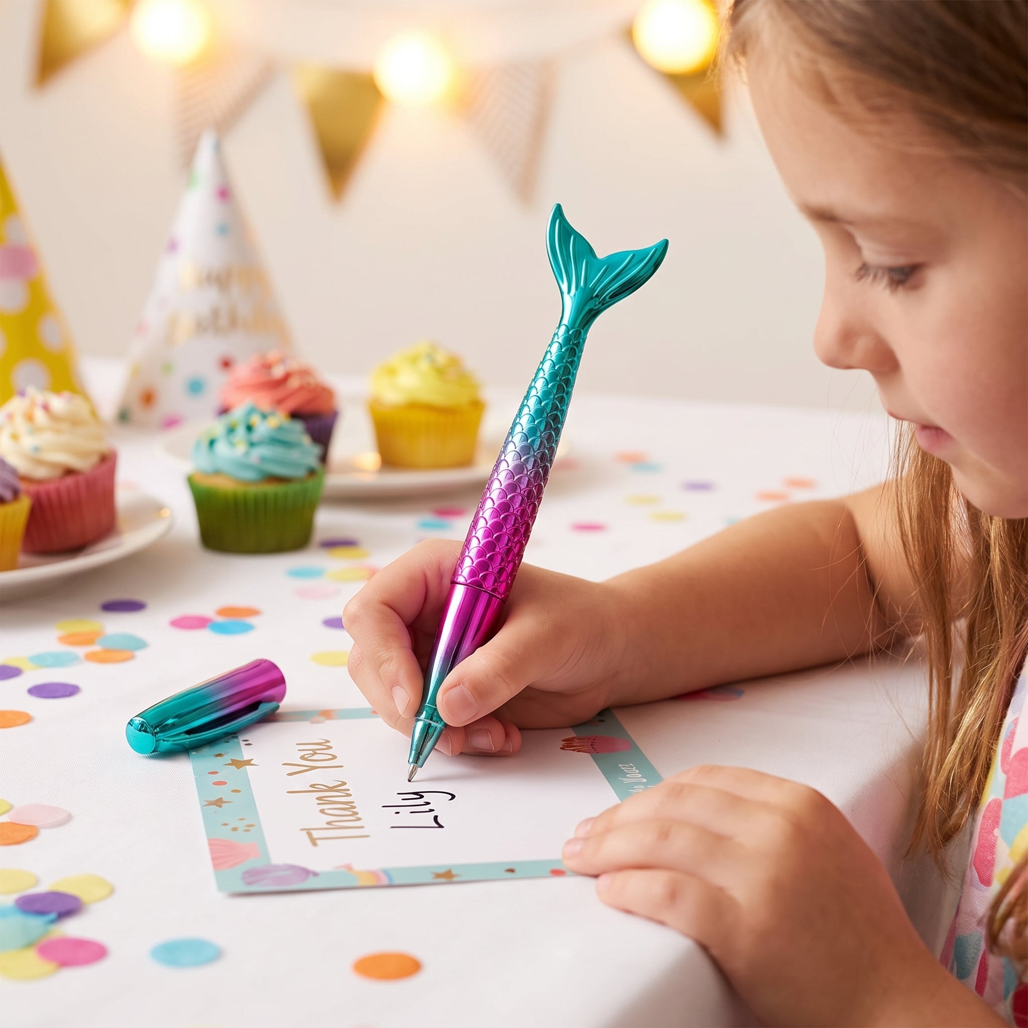 Shimmering Mermaid Tail Pens - Ombre 8-Pack Party Favors