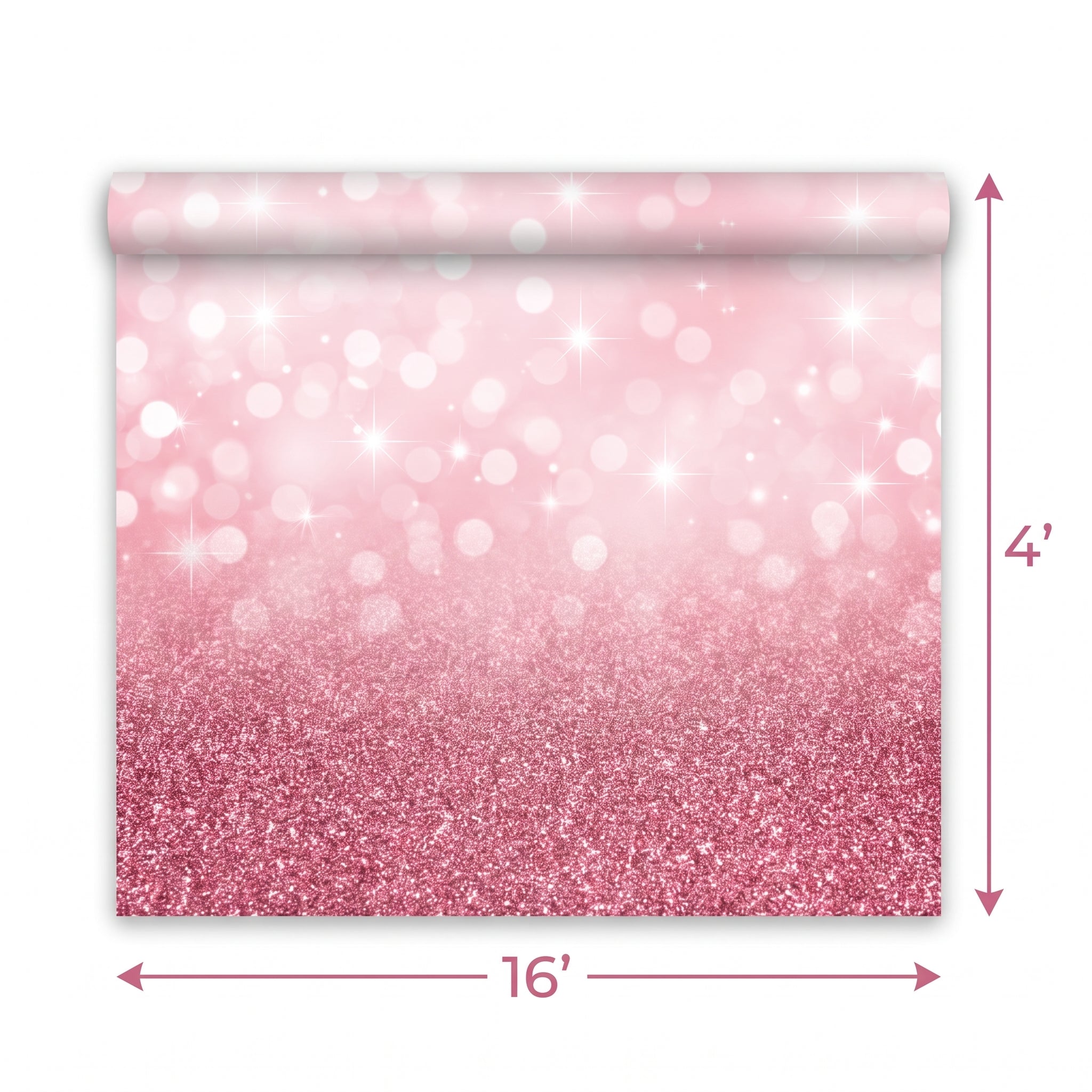 Blush Pink Sparkle Birthday Room Roll Scene Setter