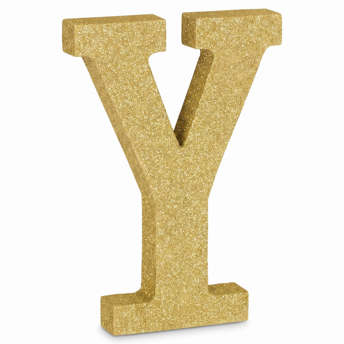 Glitter Gold Letter Y Standing Block Sign