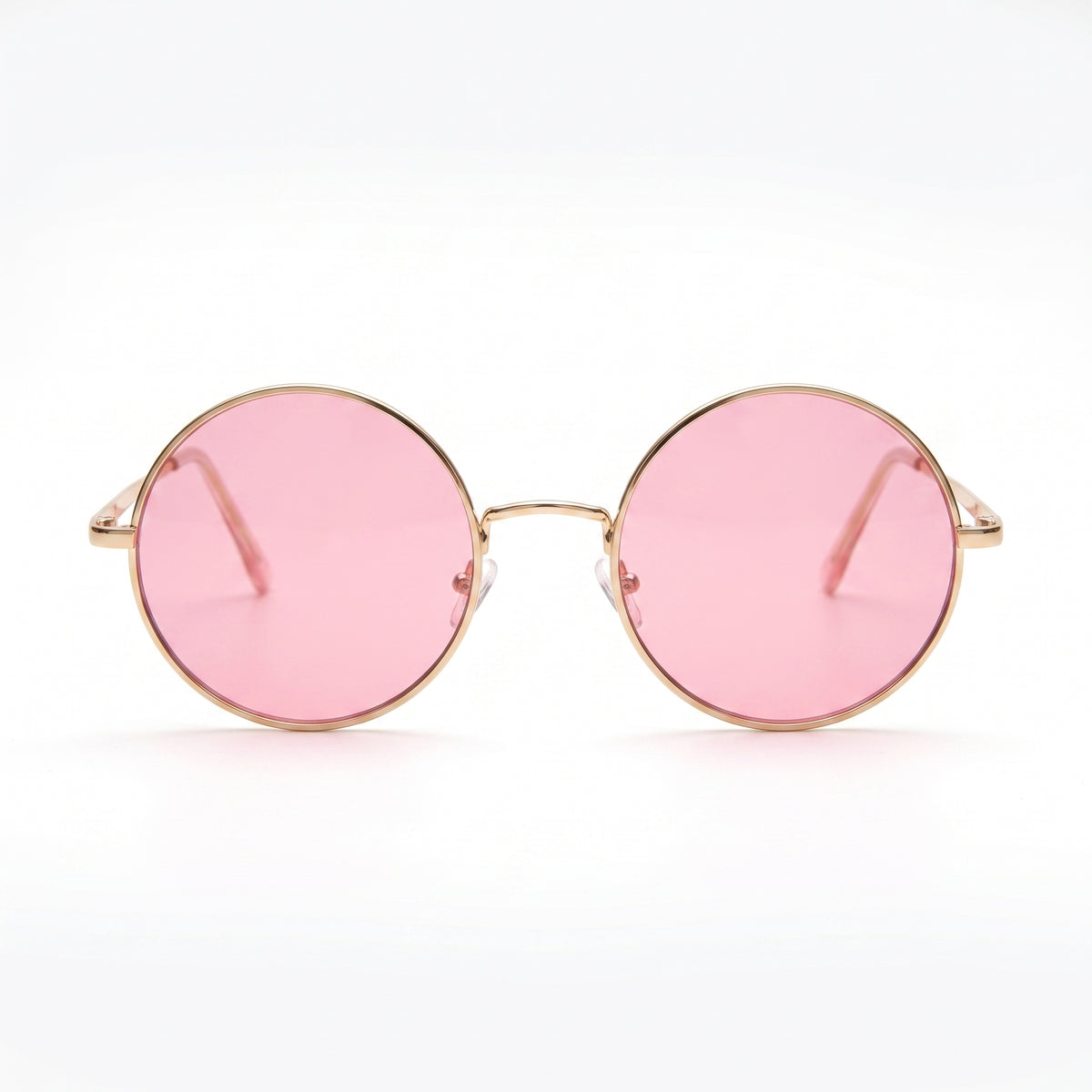 Retro Hippie Circle Sunglasses - Pink/Gold Halloween Costume Accessory