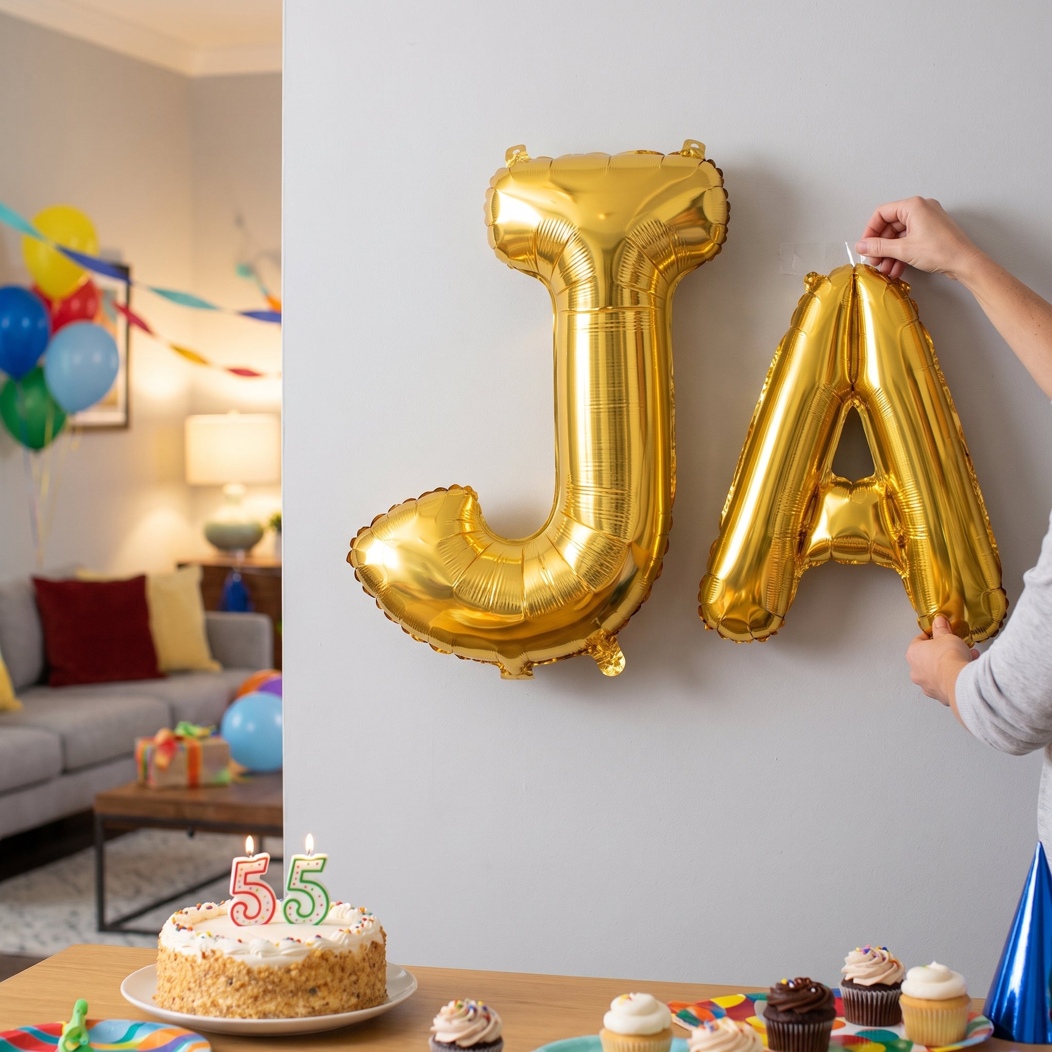 Gold Foil Letter "J" Balloon - Air Filled