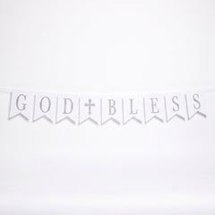 God Bless Religious Pennant Banner Decoration