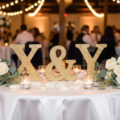 Glitter Gold Letter Y Standing Block Sign