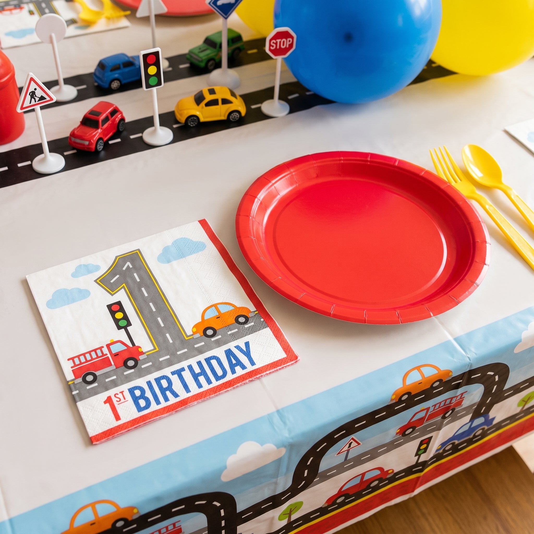 On the Road 1st Birthday Lunch Napkins - 6.5 In. x 6.5 In.