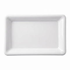 Elegant White Rectangle Plastic Serving Tray - 9" x 14.25"