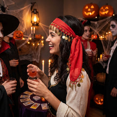 Halloween Red & Gold Coin Sash Costume Accessory