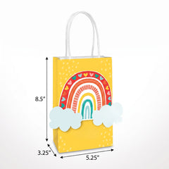 Retro Rainbow Customizable Kraft Gift Bags - 8 Pack