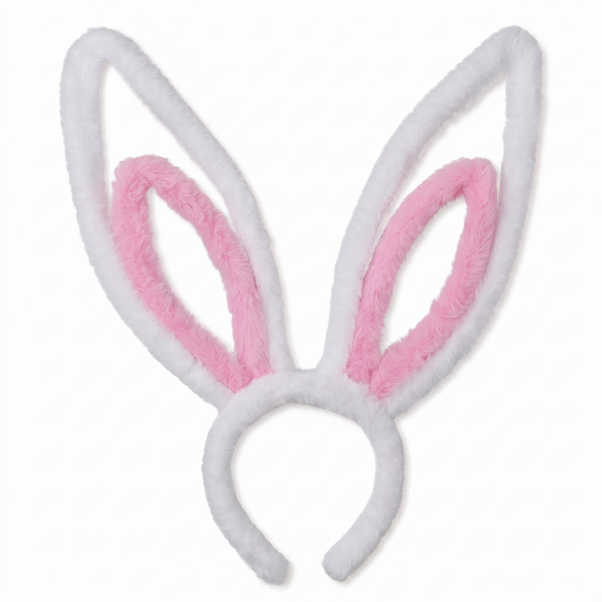 Jumbo Bunny Ears Headband - White and Pink Easter Accessory