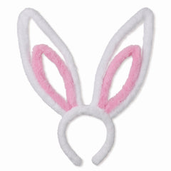 Jumbo Bunny Ears Headband - White and Pink Easter Accessory