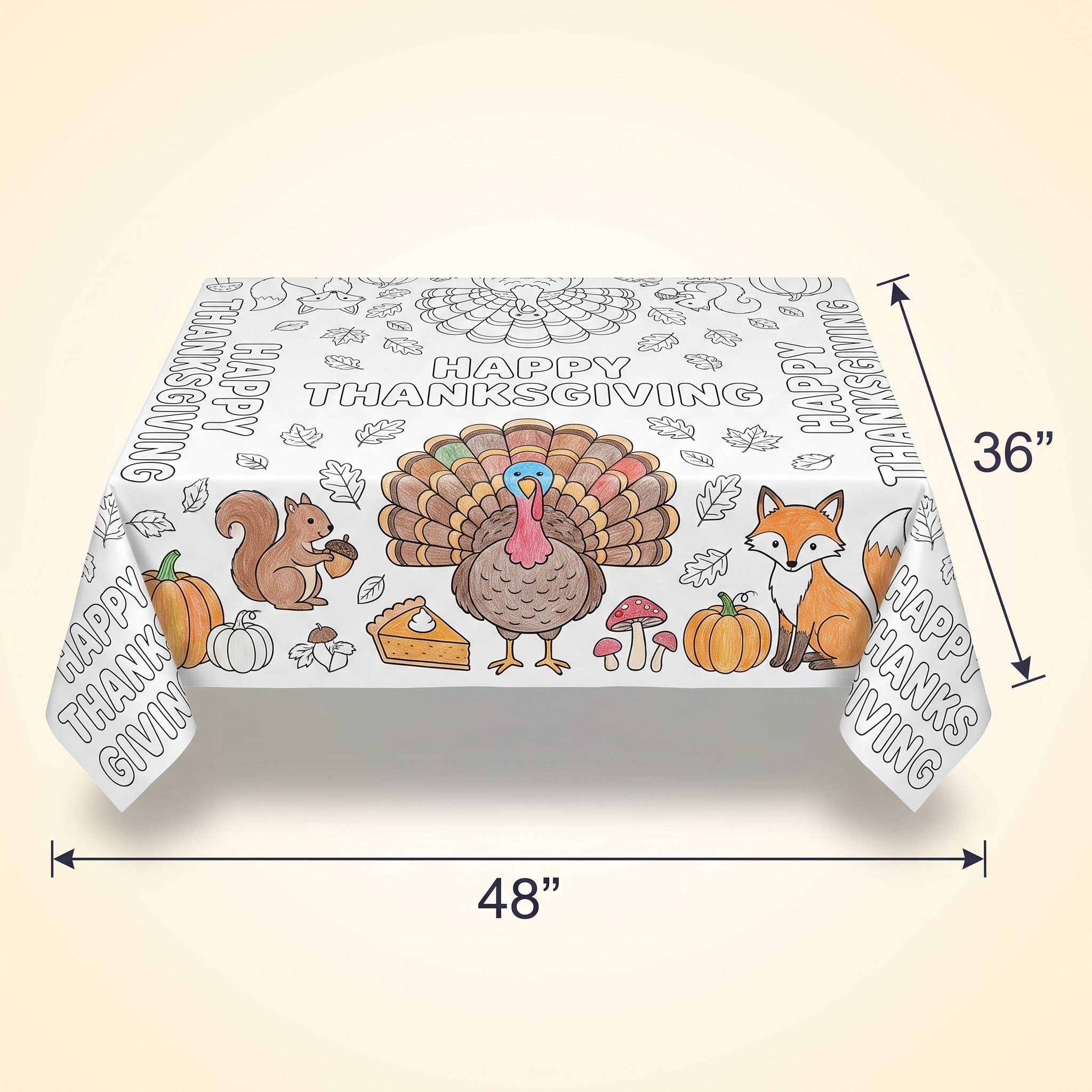 Thanksgiving Color-In Paper Table Cover