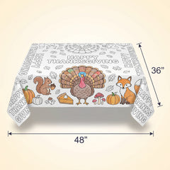 Thanksgiving Color-In Paper Table Cover