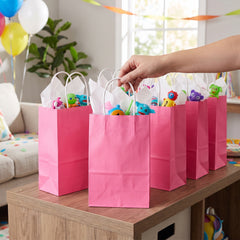 Bright Pink Small Kraft Gift Bag