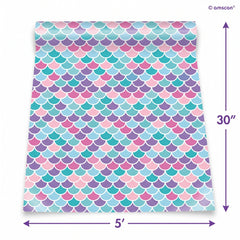 Shimmering Mermaid Scales Gift Wrap - 5 ft