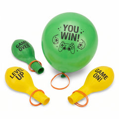 Level Up Punch Balloons - 16" Green & Yellow, 4-Pack