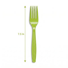 Kiwi Green Plastic Forks - 7.5 in. - 20 Pack