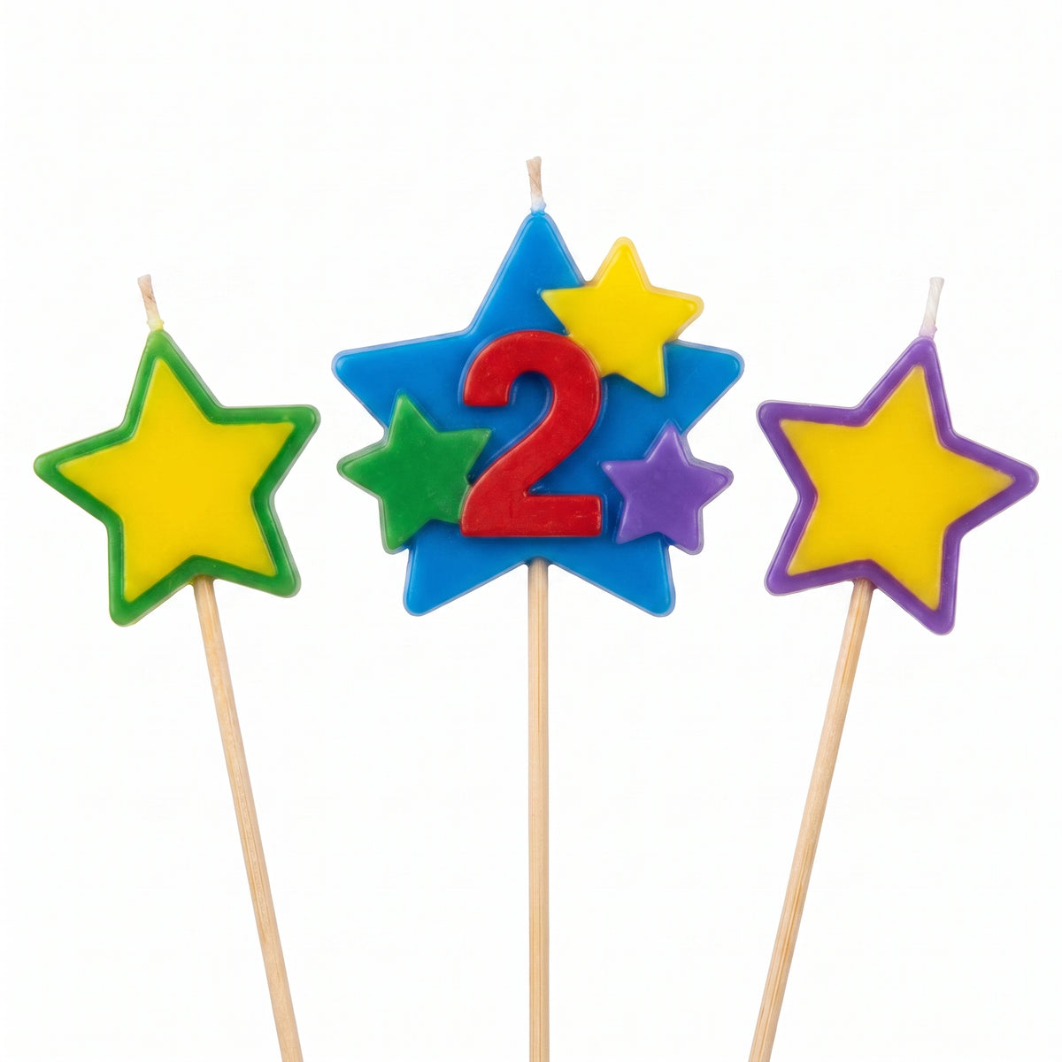 Star Birthday Candle Set with Number 2