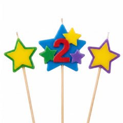 Star Birthday Candle Set with Number 2