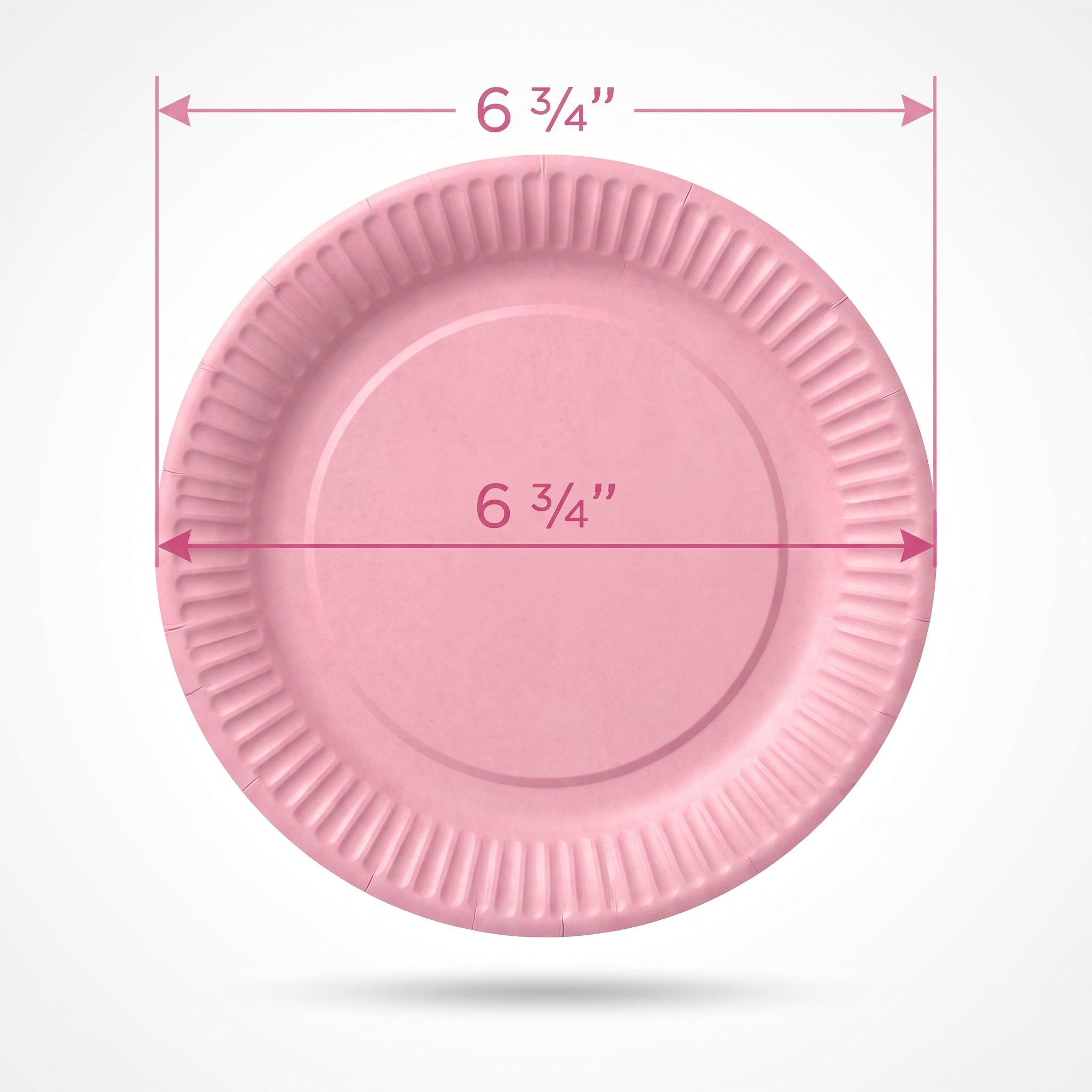 New Pink 6.75" Round Paper Plates - 20 Pack