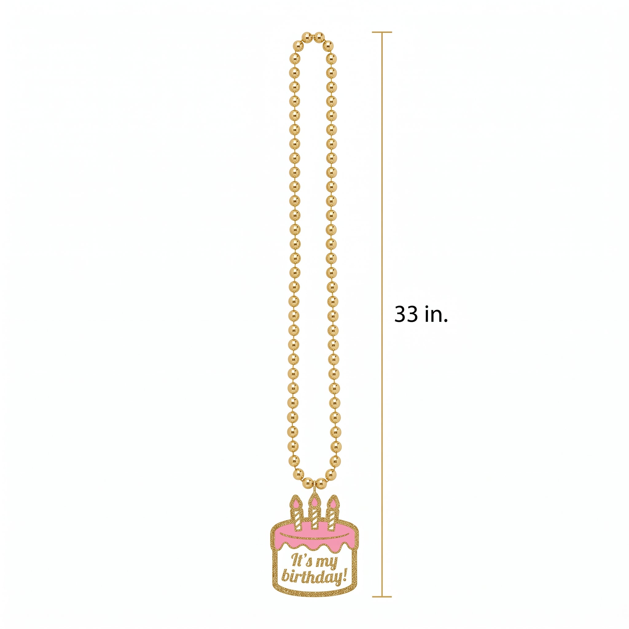 Happy Cake Day Beaded Necklace with Birthday Cake Pendant