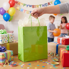 Glossy Kiwi Green Medium Gift Bag