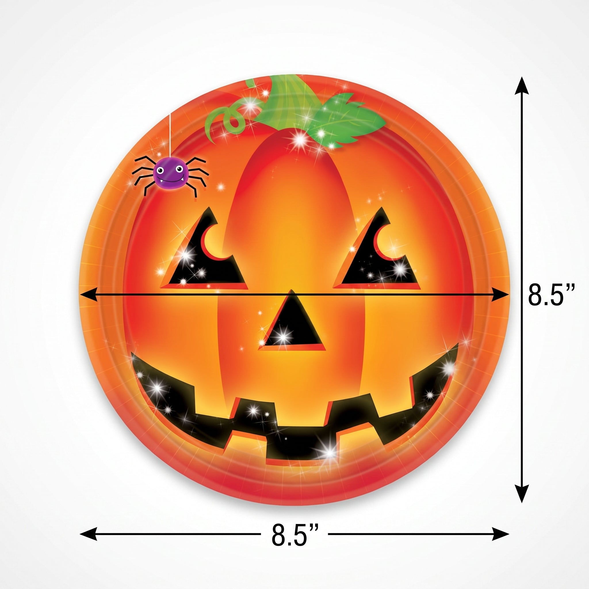 Perfect Pumpkin Halloween Paper Plates - 8.5'' Round