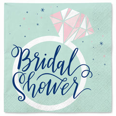 Mint Bridal Shower Luncheon Napkins - 6.5 In. x 6.5 In.