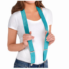 Turquoise Adjustable Y-Back Suspenders