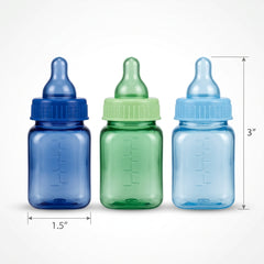 Mini Baby Bottle Fillable Favors - Blue & Green, 6-Pack