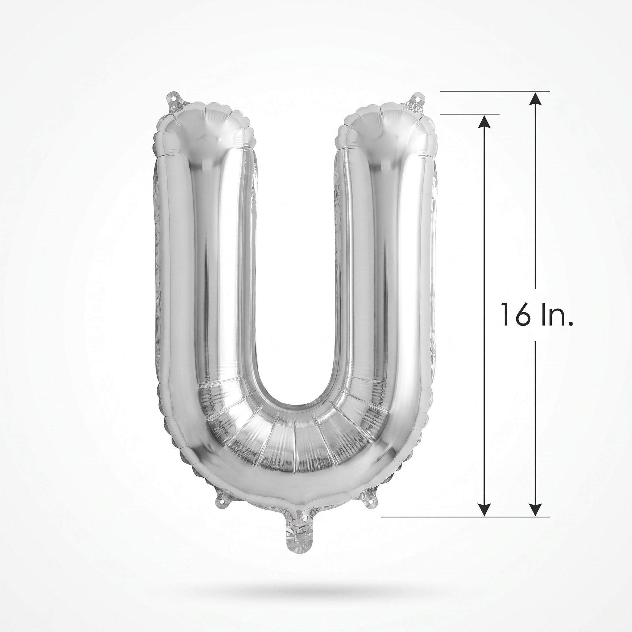 Silver Foil Letter "U" Balloon - Air Filled