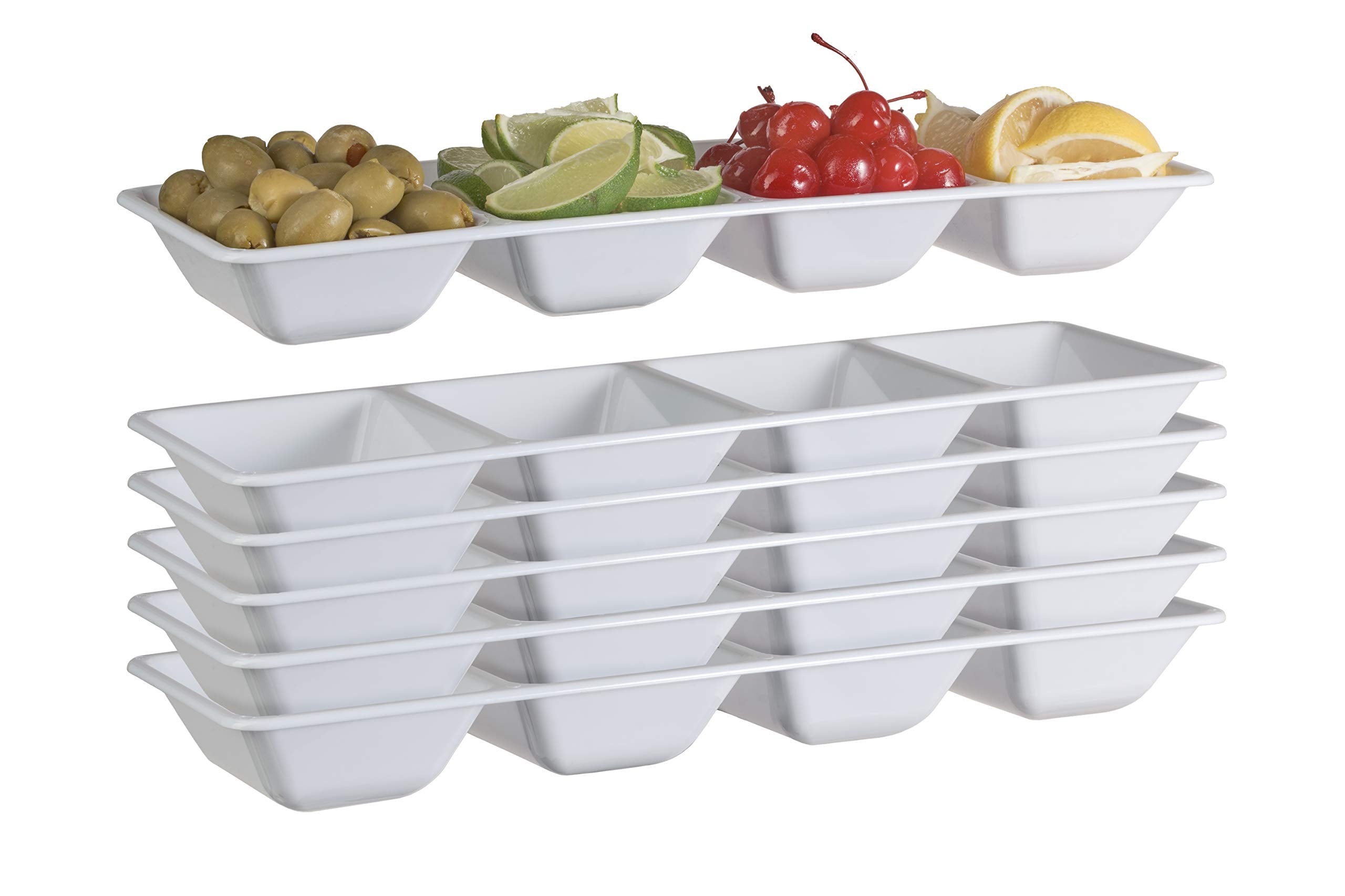 4 Compartment Tray | White