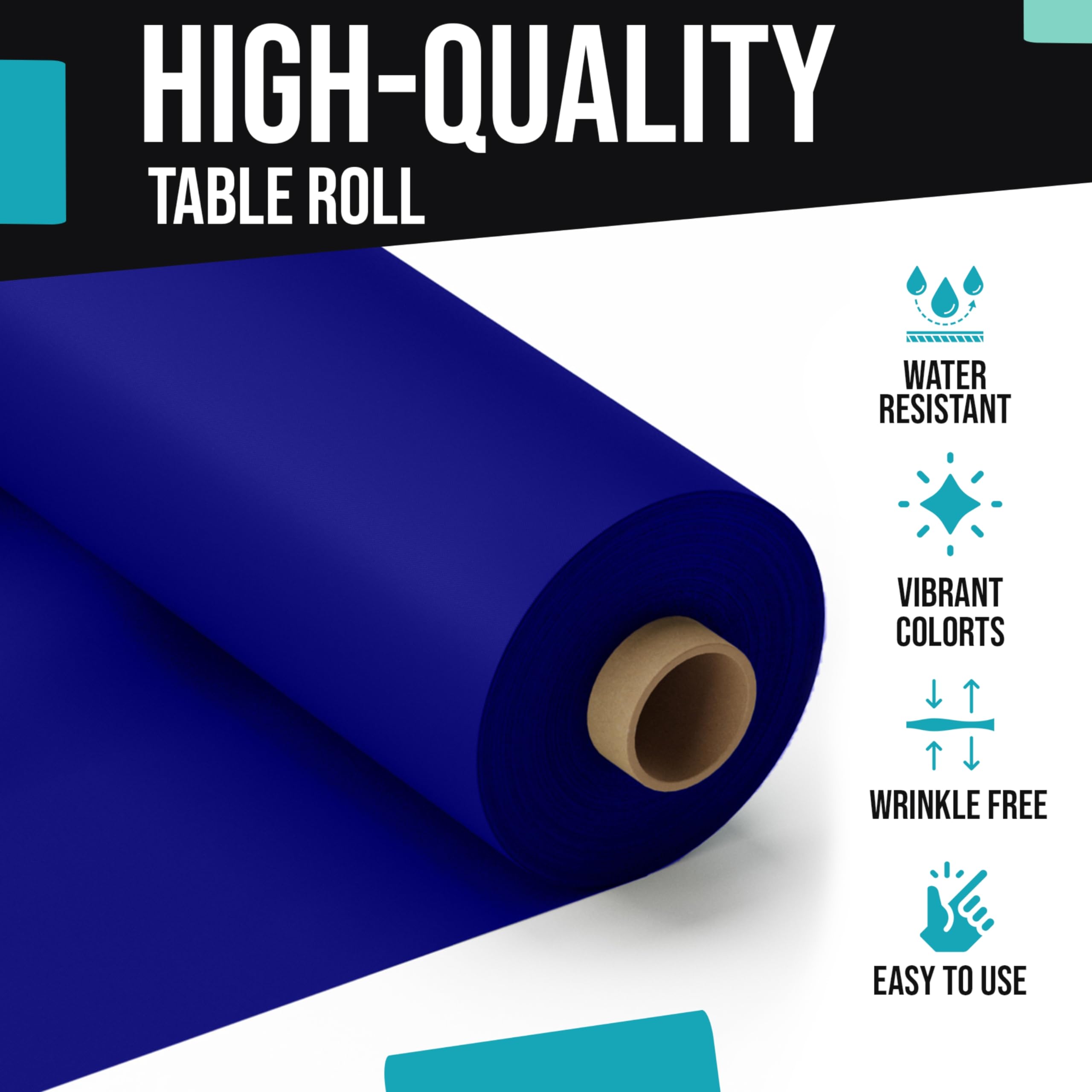 40 In. x 100 Ft. Navy Blue Table Roll