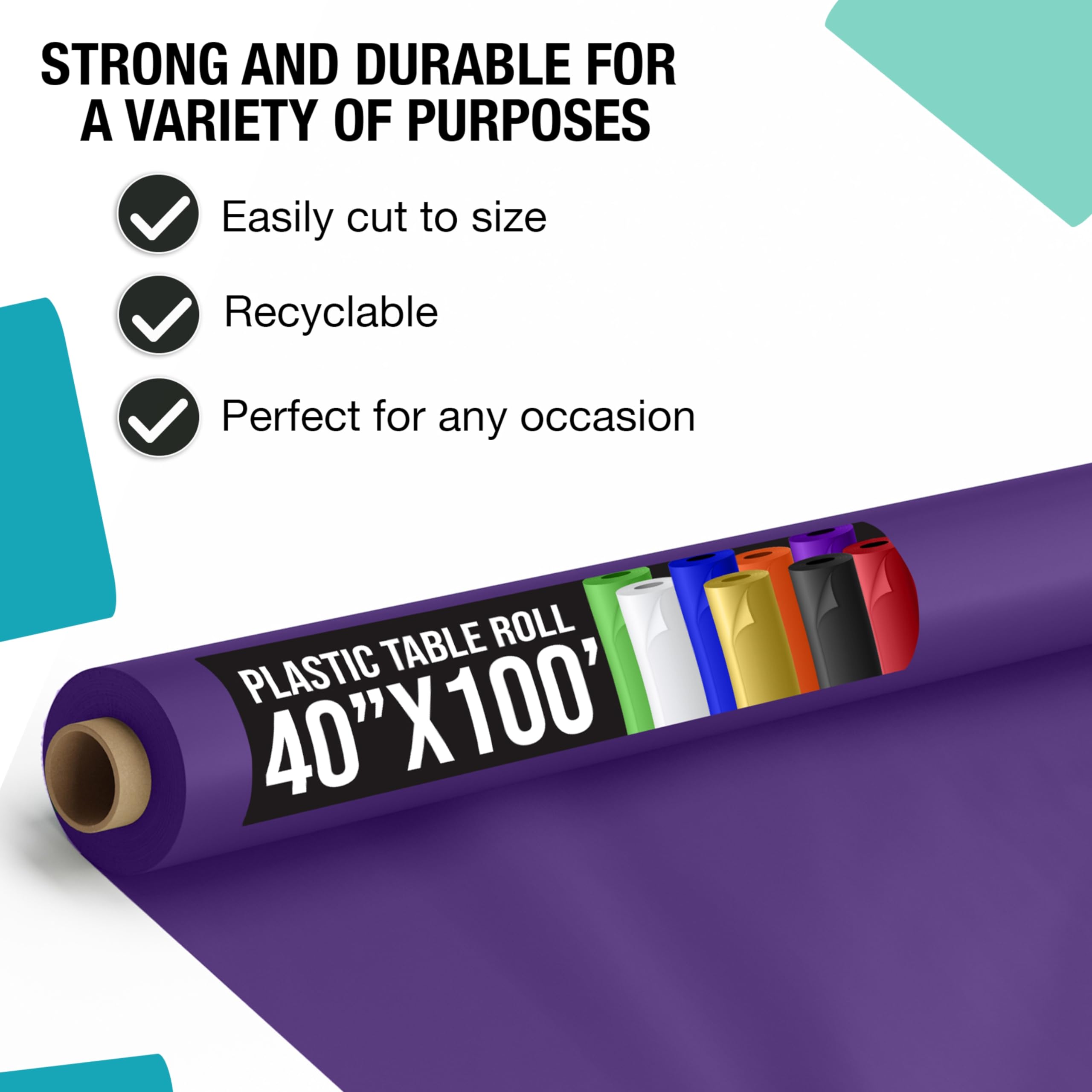Unleashed - 40 In. x 100 Ft. Purple Table Roll