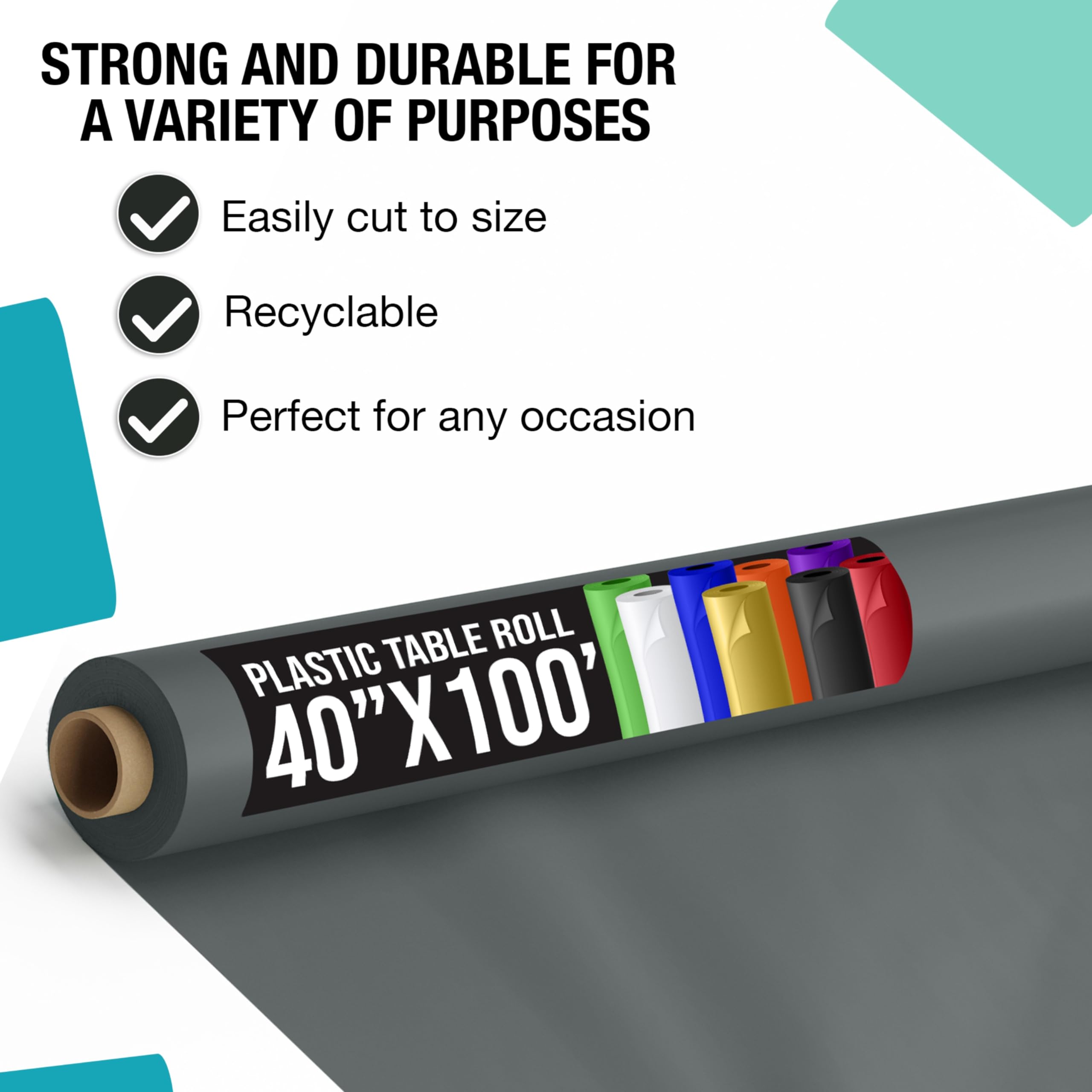 40 In. x 100 Ft. Silver Table Roll