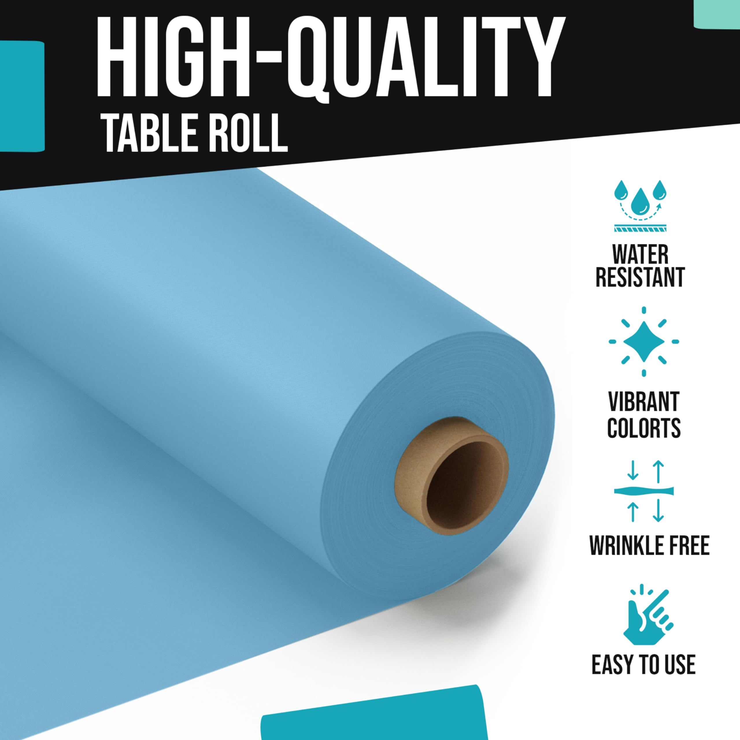 40 In. x 100 Ft. Sky Blue Table Roll | Case of 6