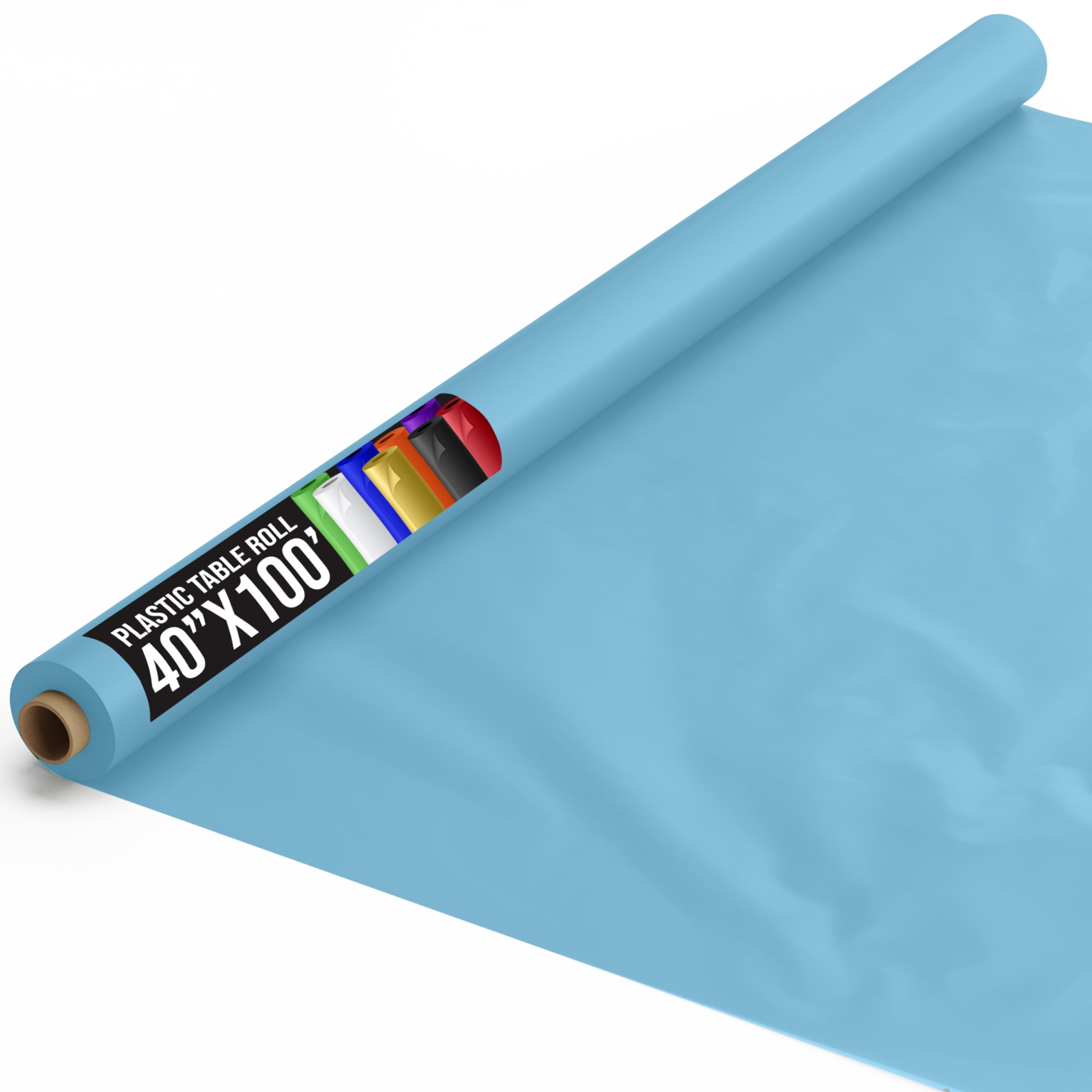 40 In. x 100 Ft. Sky Blue Table Roll