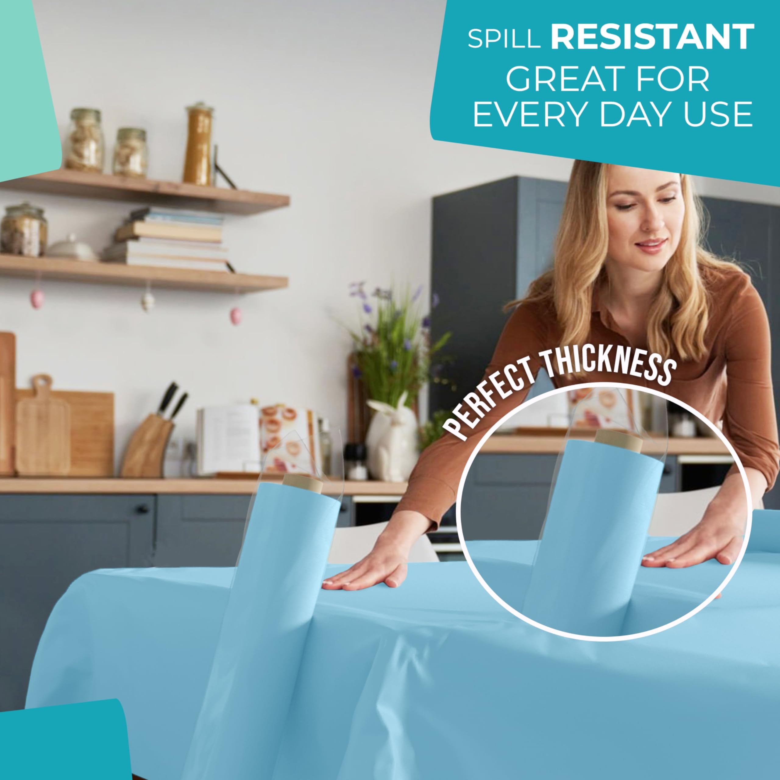 Unleashed - 40 In. x 100 Ft. Sky Blue Table Roll