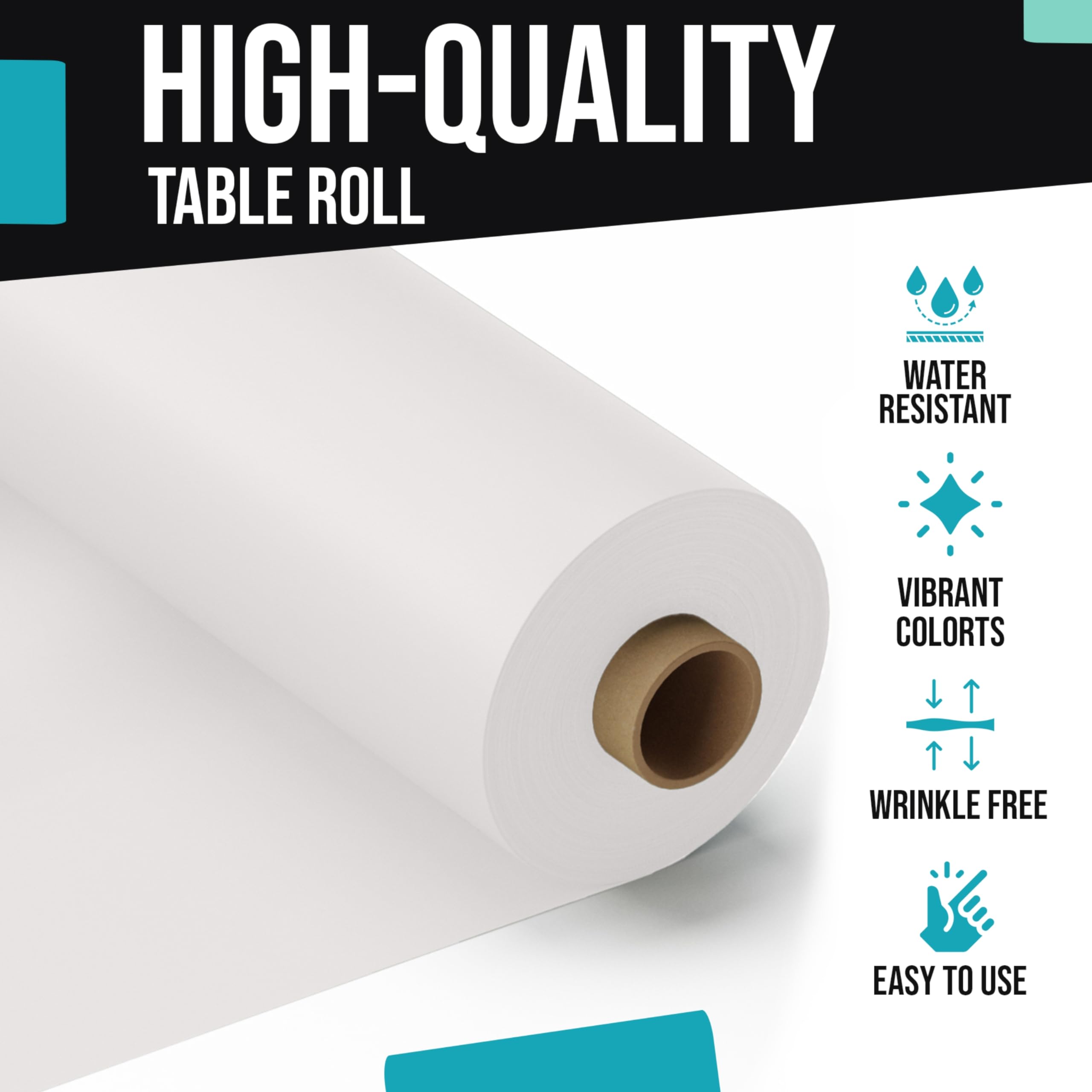 40 In. x 100 Ft. White Table Roll | Case of 6