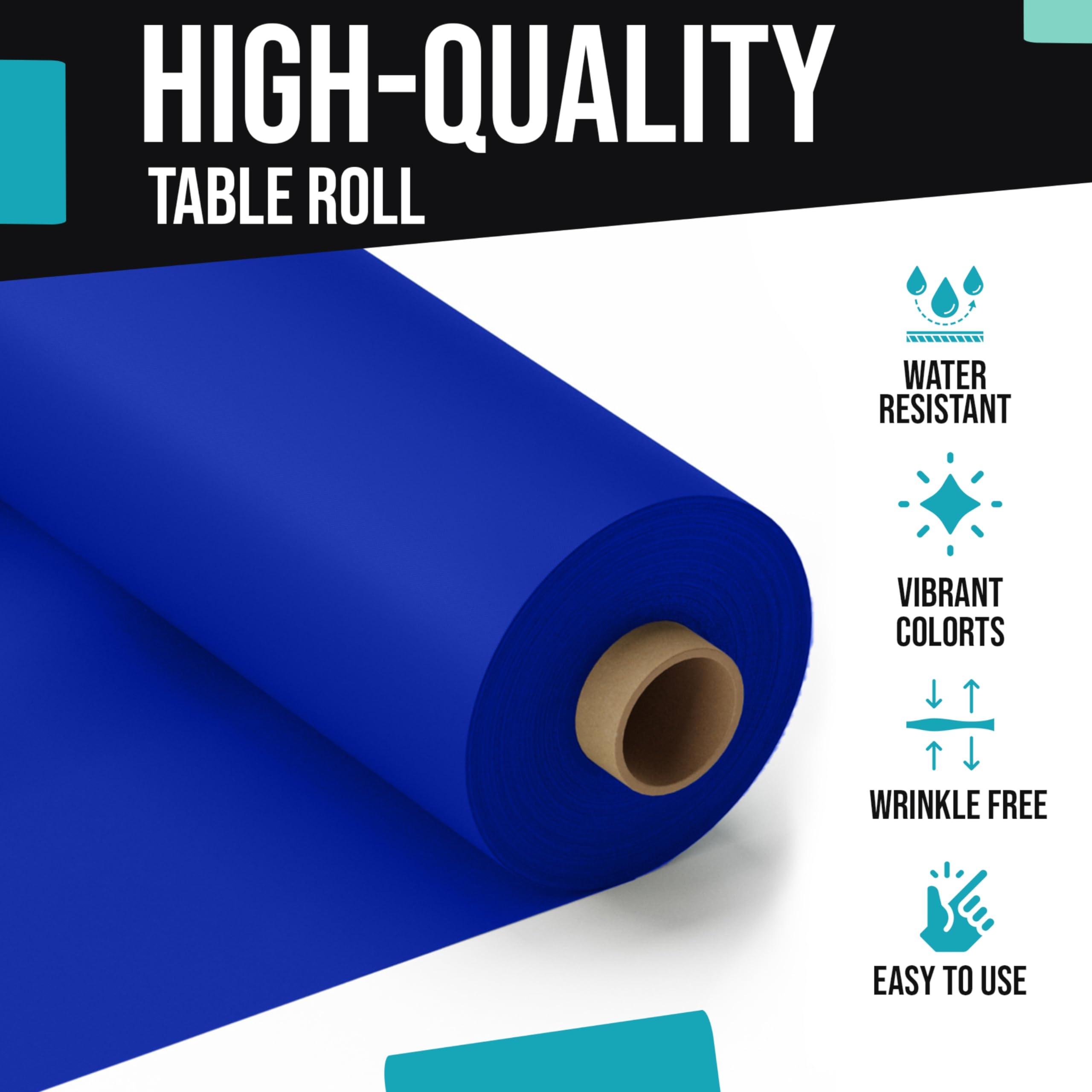 40 In. x 300 Ft. Premium Dark Blue Table Roll | Case of 4