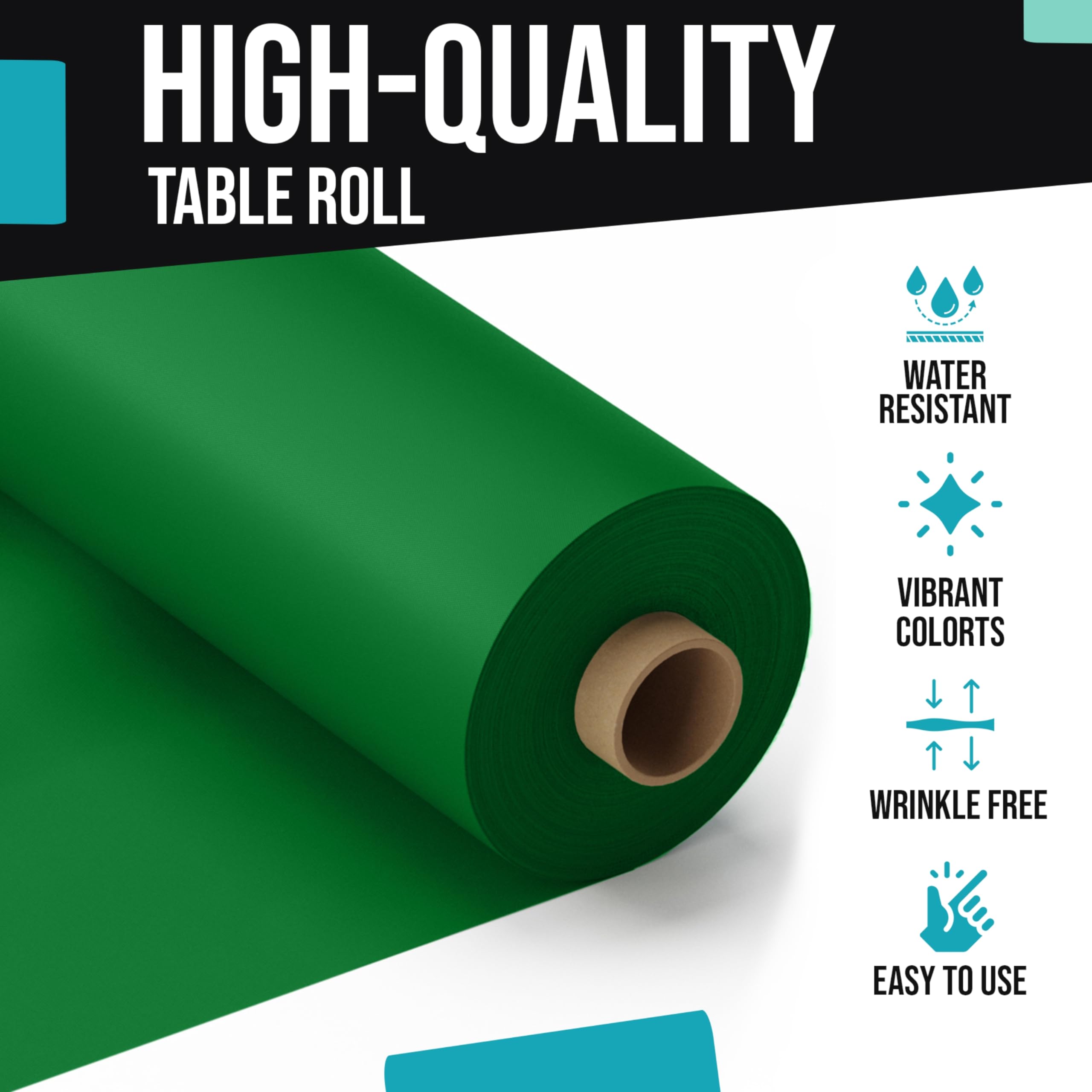 40 In. x 300 Ft. Premium Emerald Green Table Roll