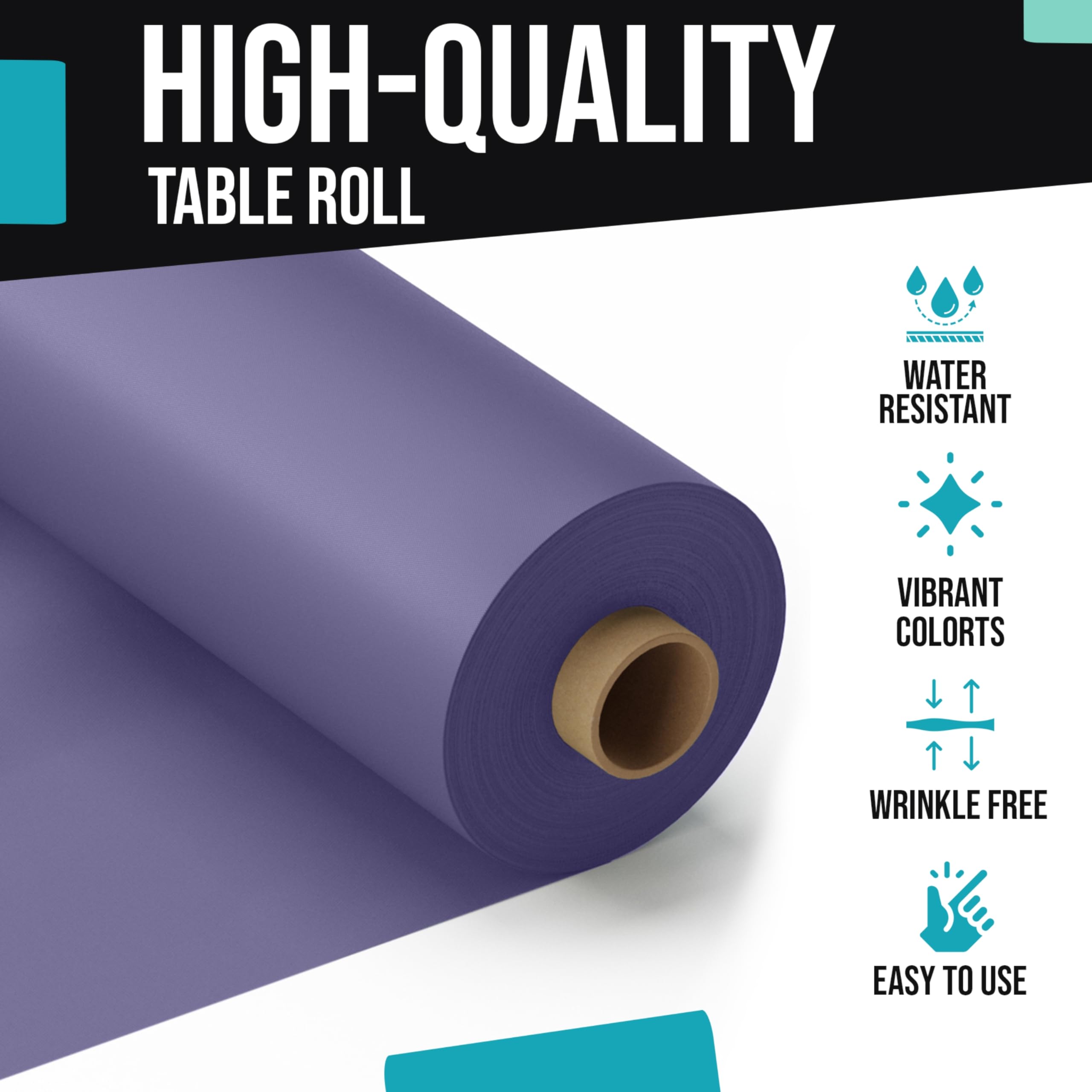 40 In. x 300 Ft. Premium Lavender Table Roll | Case of 4