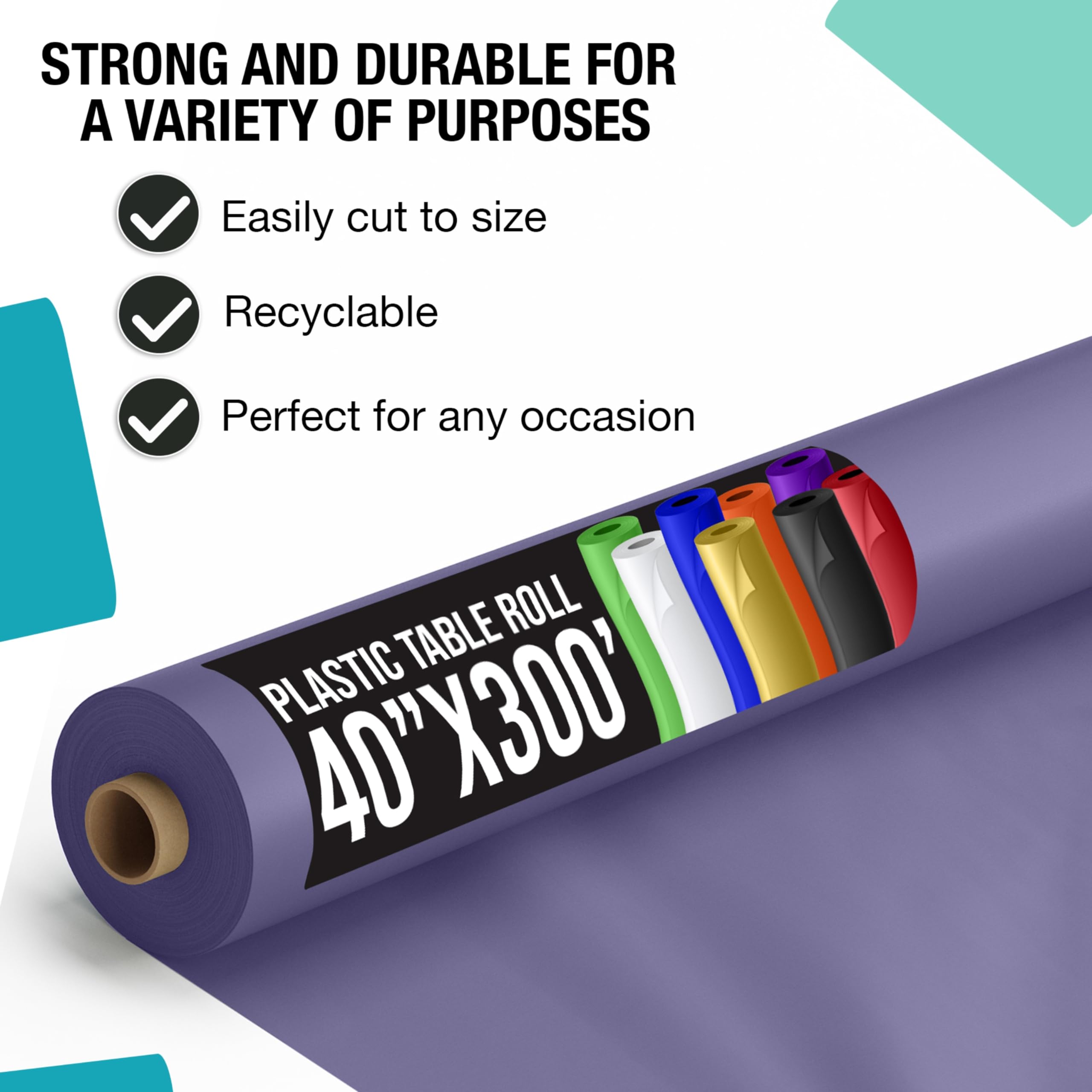 40 In. x 300 Ft. Premium Lavender Table Roll | Case of 4