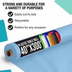 40 In. x 300 Ft. Premium Light Blue Table Roll