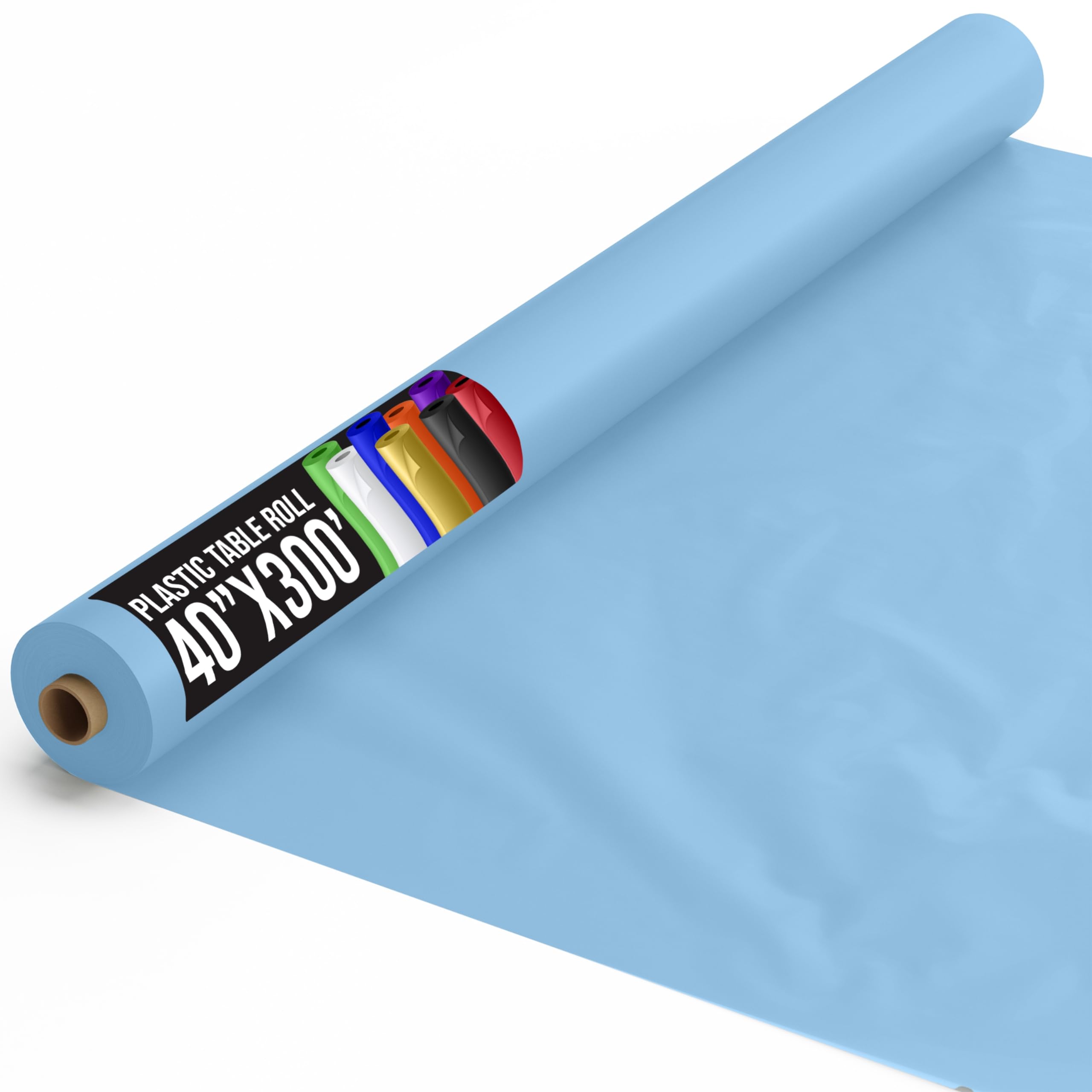 40 In. x 300 Ft. Premium Light Blue Table Roll