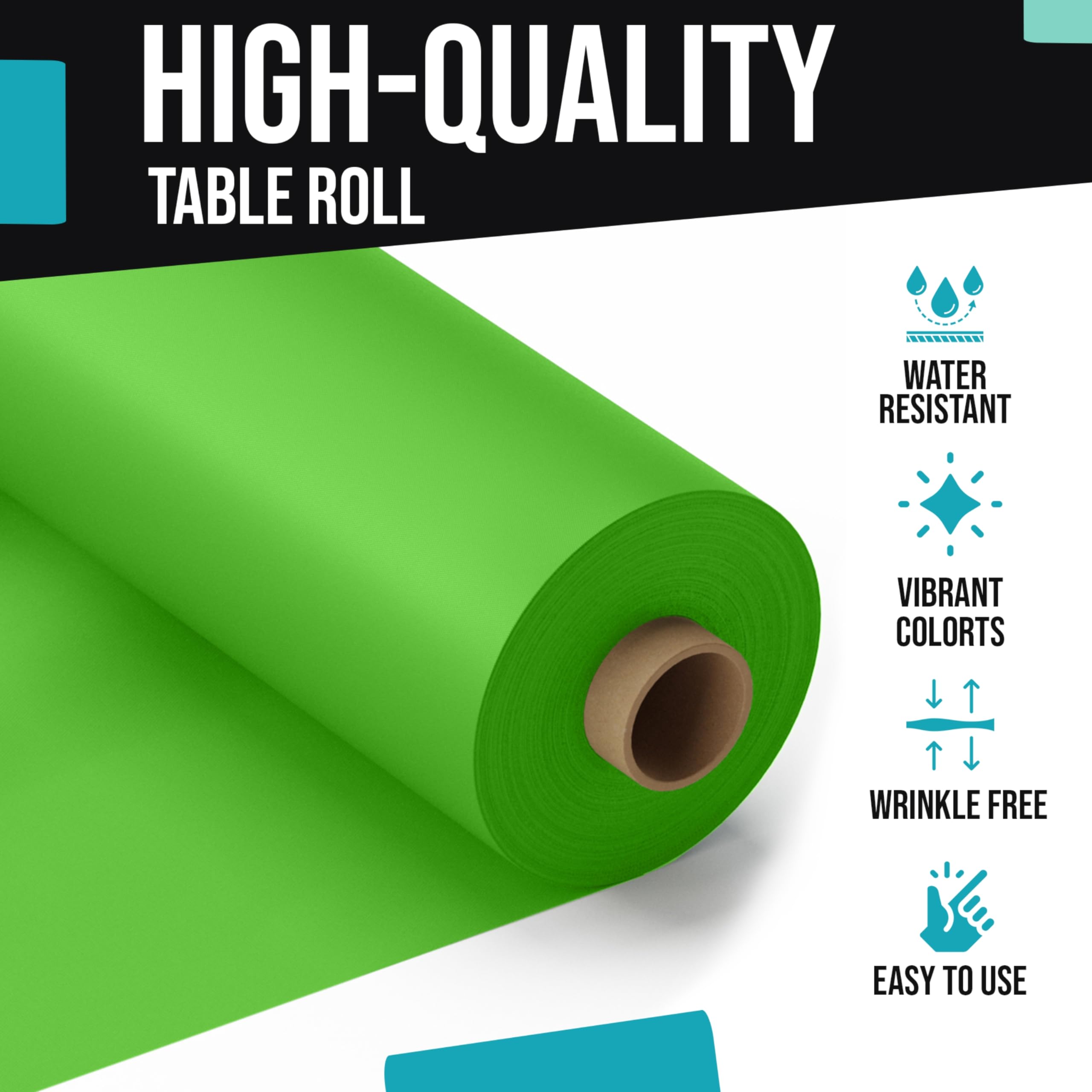 Unleashed - 40 In. x 300 Ft. Premium Lime Green Table Roll